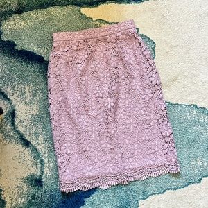 Delicate lavender lace skirt